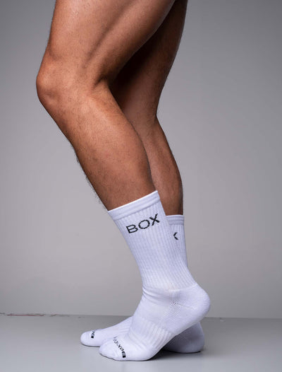 Essentials Rib Crew Socks - White - boxmenswear - {{variant_title}}