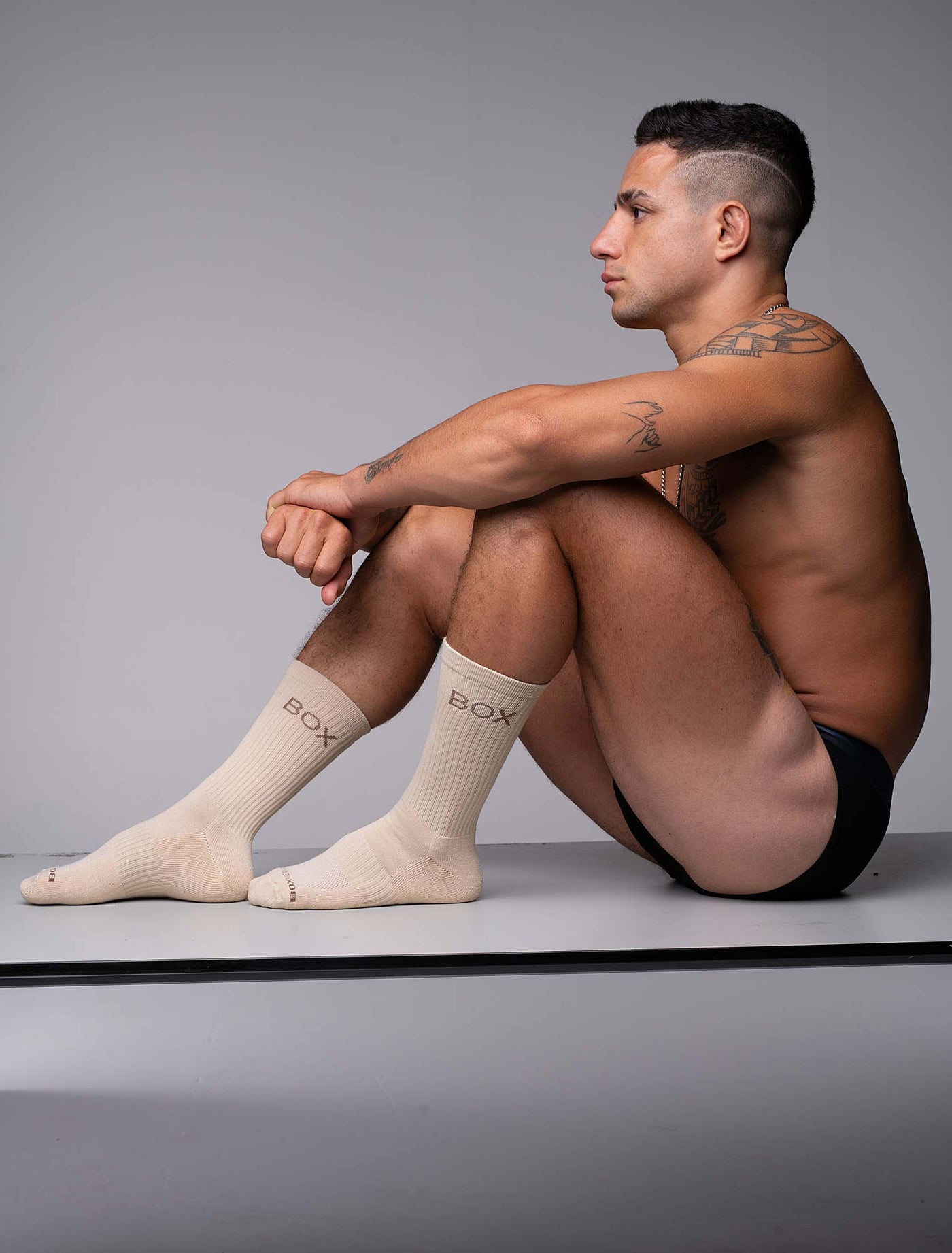 Essentials Rib Crew Socks - Cream - boxmenswear - {{variant_title}}