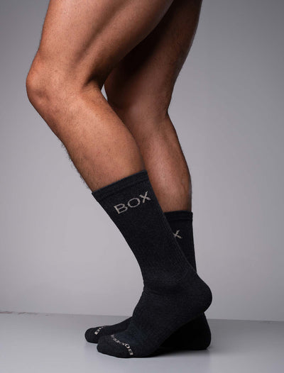 Essentials Rib Crew Socks - Dark Grey - boxmenswear - {{variant_title}}