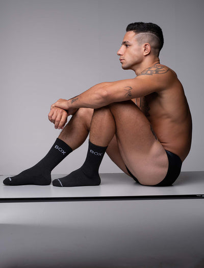 Essentials Rib Crew Socks - Black - boxmenswear - {{variant_title}}