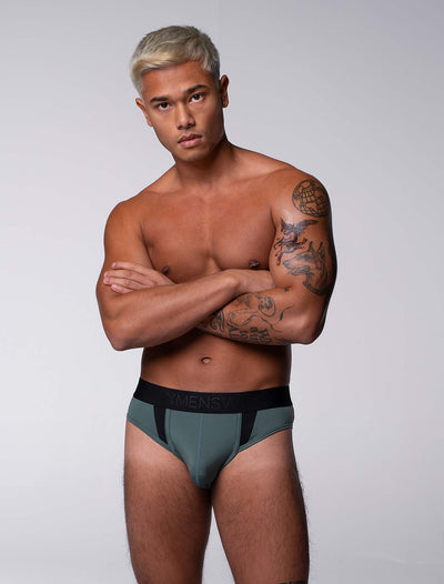 Motion Mesh Briefs - Military Green - boxmenswear - {{variant_title}}