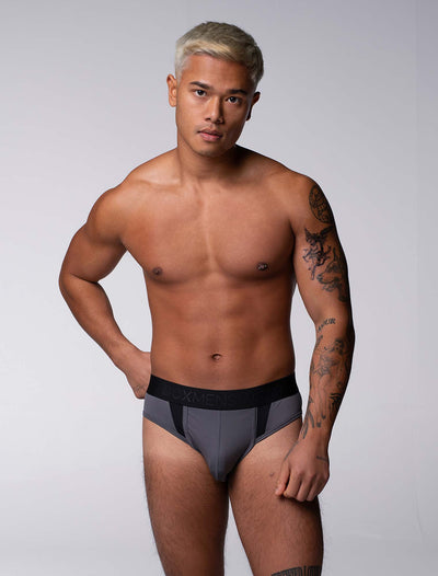 Motion Mesh Briefs - Grey - boxmenswear - {{variant_title}}