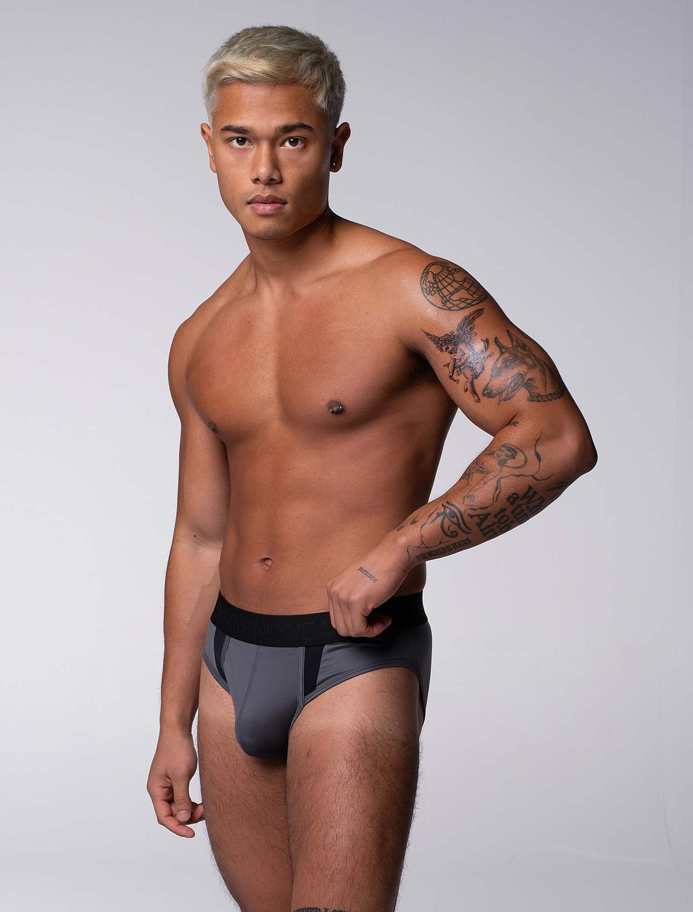 Motion Mesh Briefs - Grey - boxmenswear - {{variant_title}}