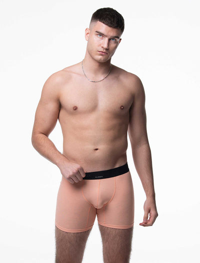 Mens Classic Ribbed Boxers - Peach - boxmenswear - {{variant_title}}