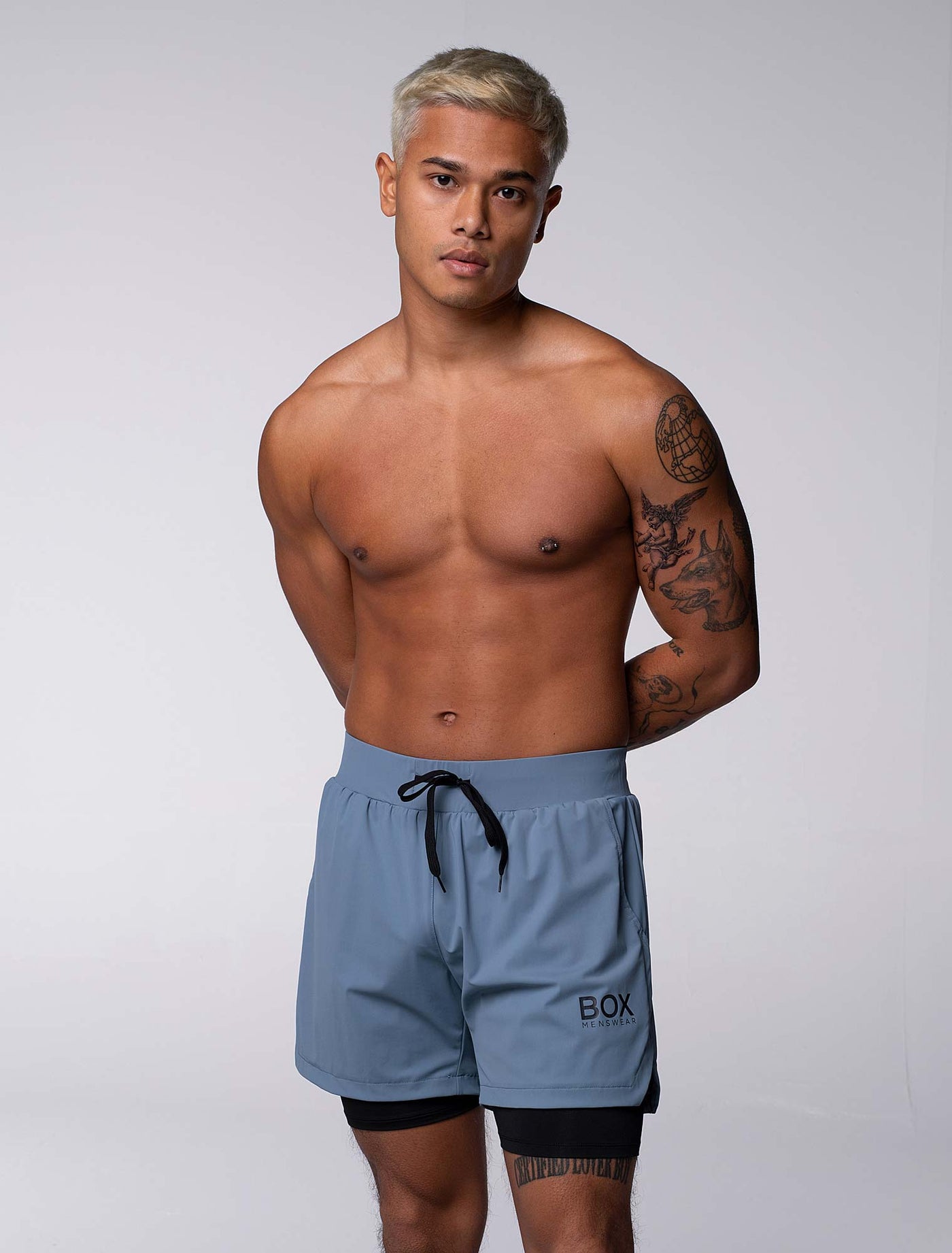 Mens Double Layer Sports Shorts - Charcoal - boxmenswear - {{variant_title}}