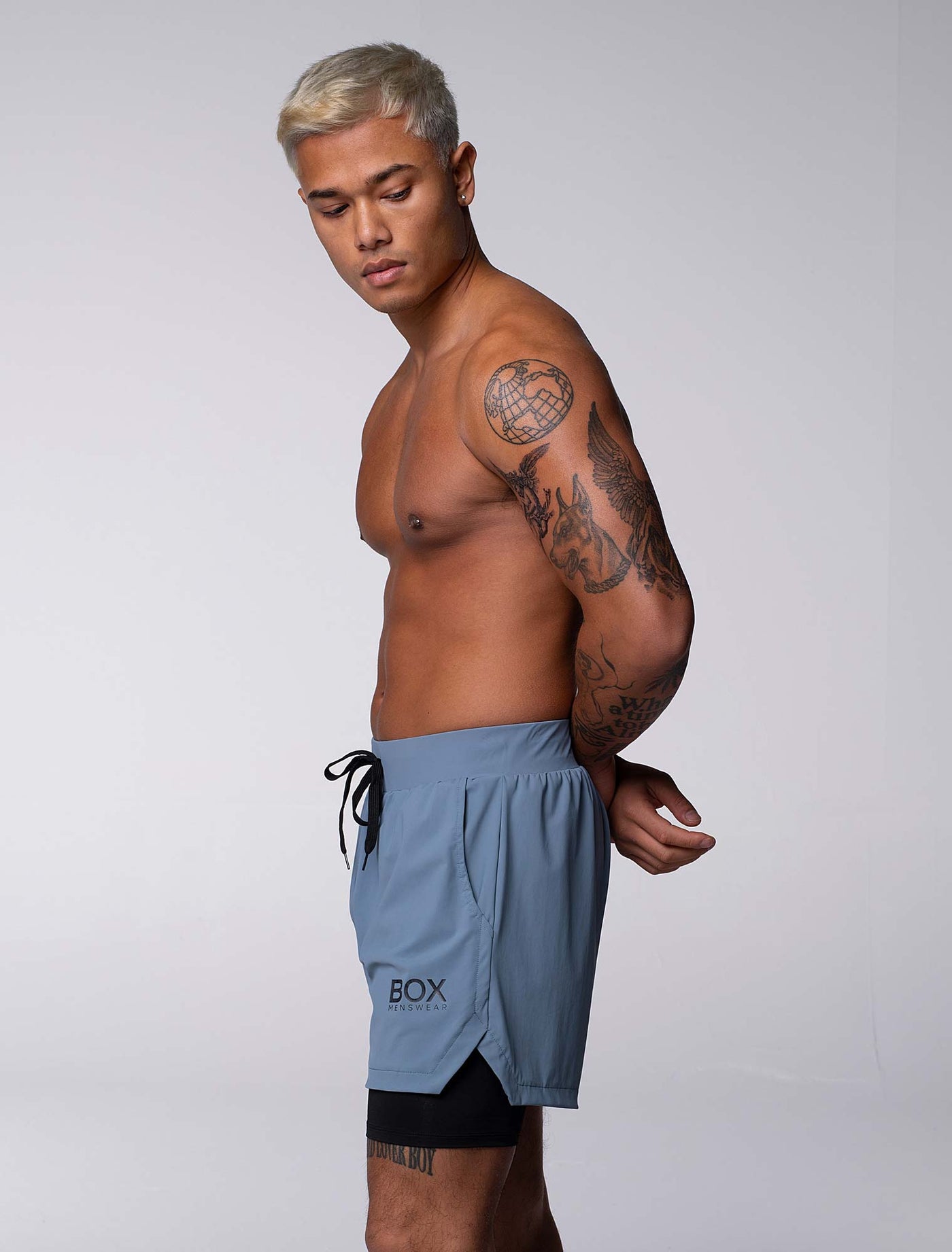 Mens Double Layer Sports Shorts - Charcoal - boxmenswear - {{variant_title}}