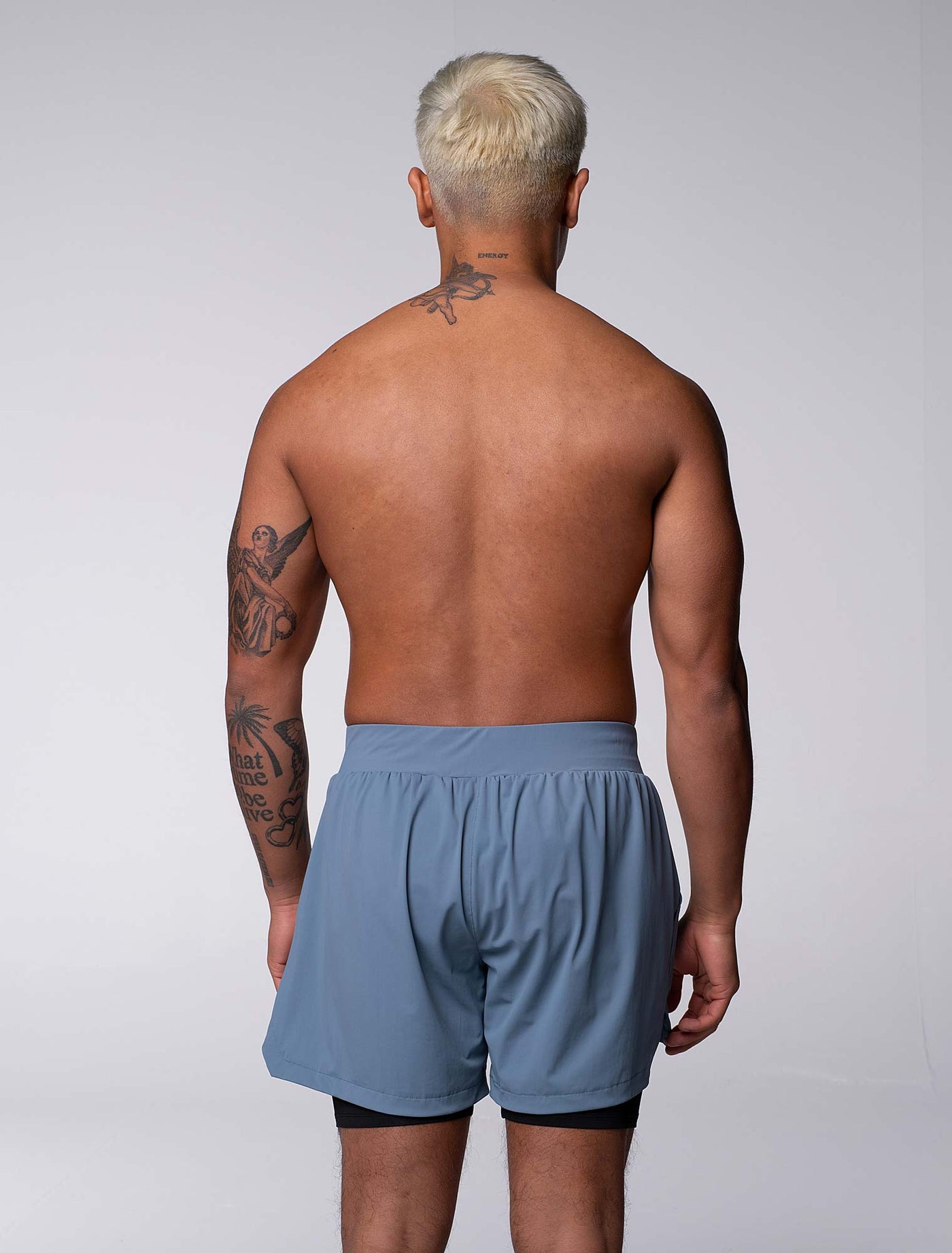 Mens Double Layer Sports Shorts - Charcoal - boxmenswear - {{variant_title}}