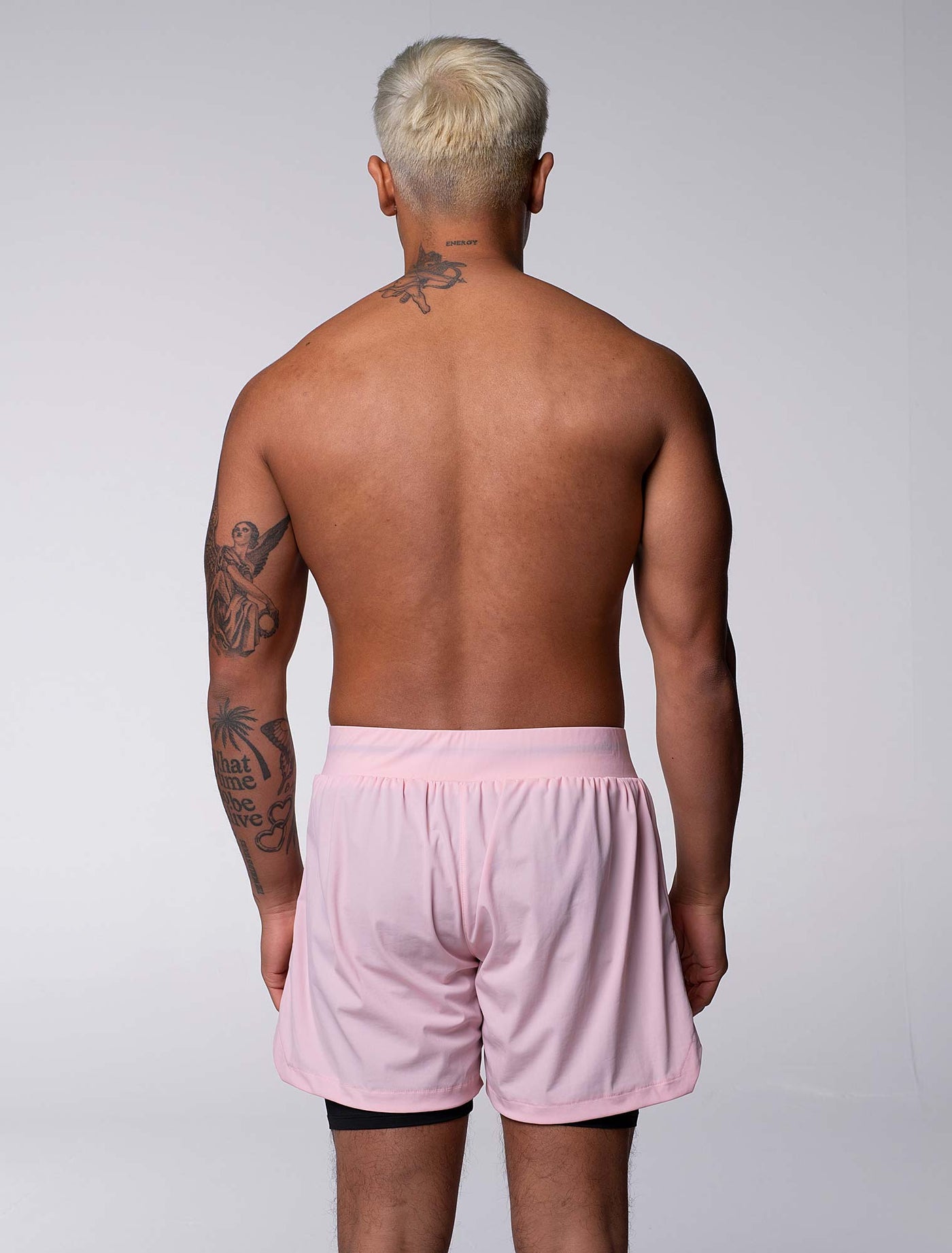 Mens Double Layer Sports Shorts - Pink - boxmenswear - {{variant_title}}