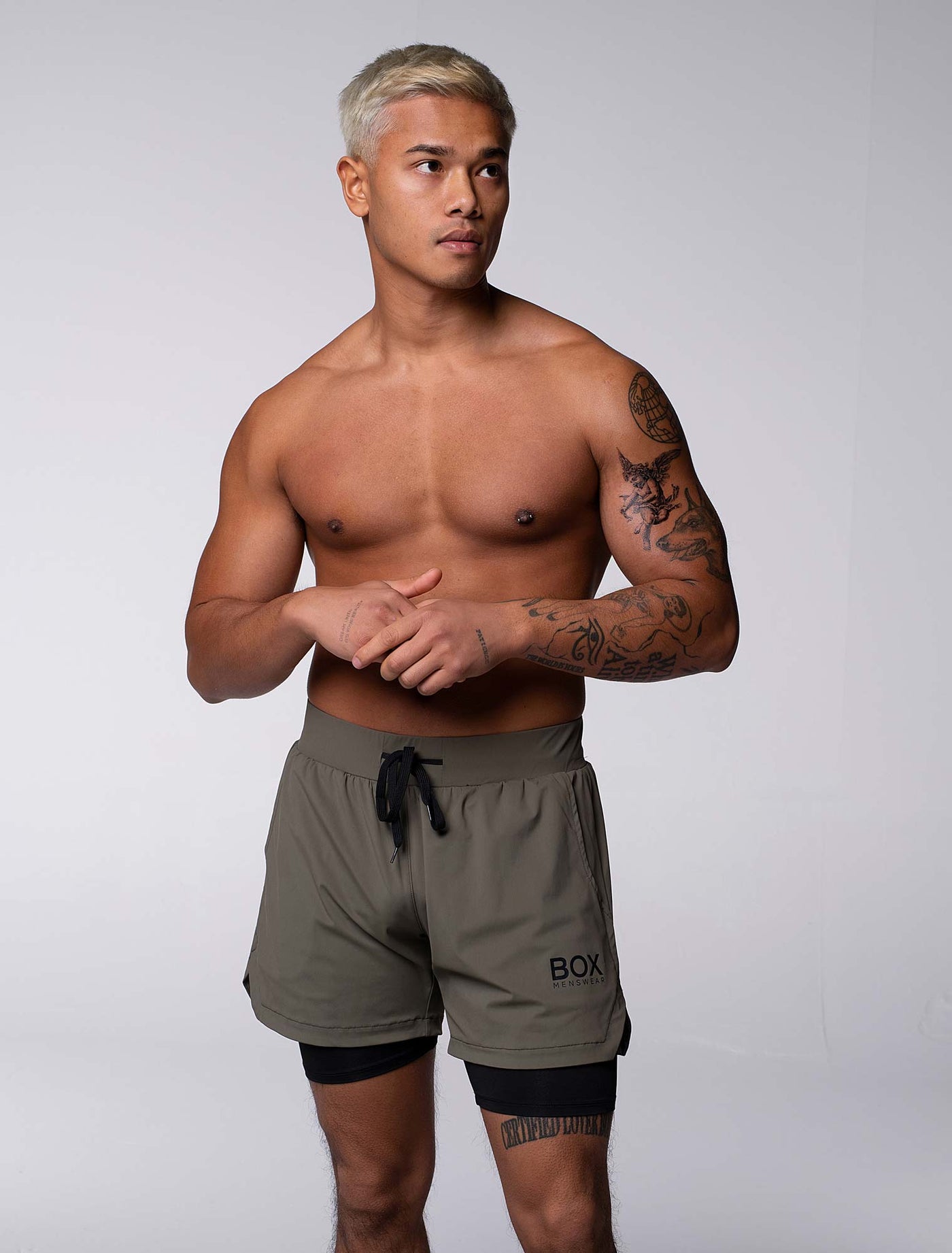 Mens Double Layer Sports Shorts - Green - boxmenswear - {{variant_title}}