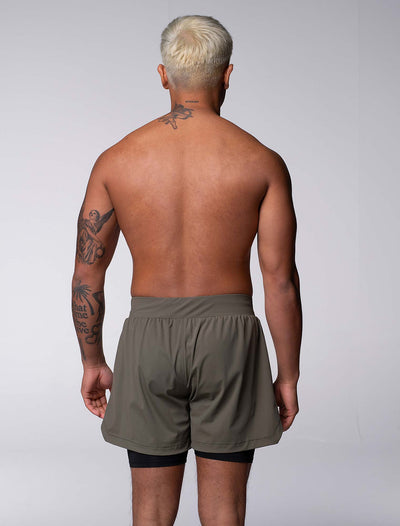 Mens Double Layer Sports Shorts - Green - boxmenswear - {{variant_title}}