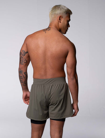 Mens Double Layer Sports Shorts - Green - boxmenswear - {{variant_title}}