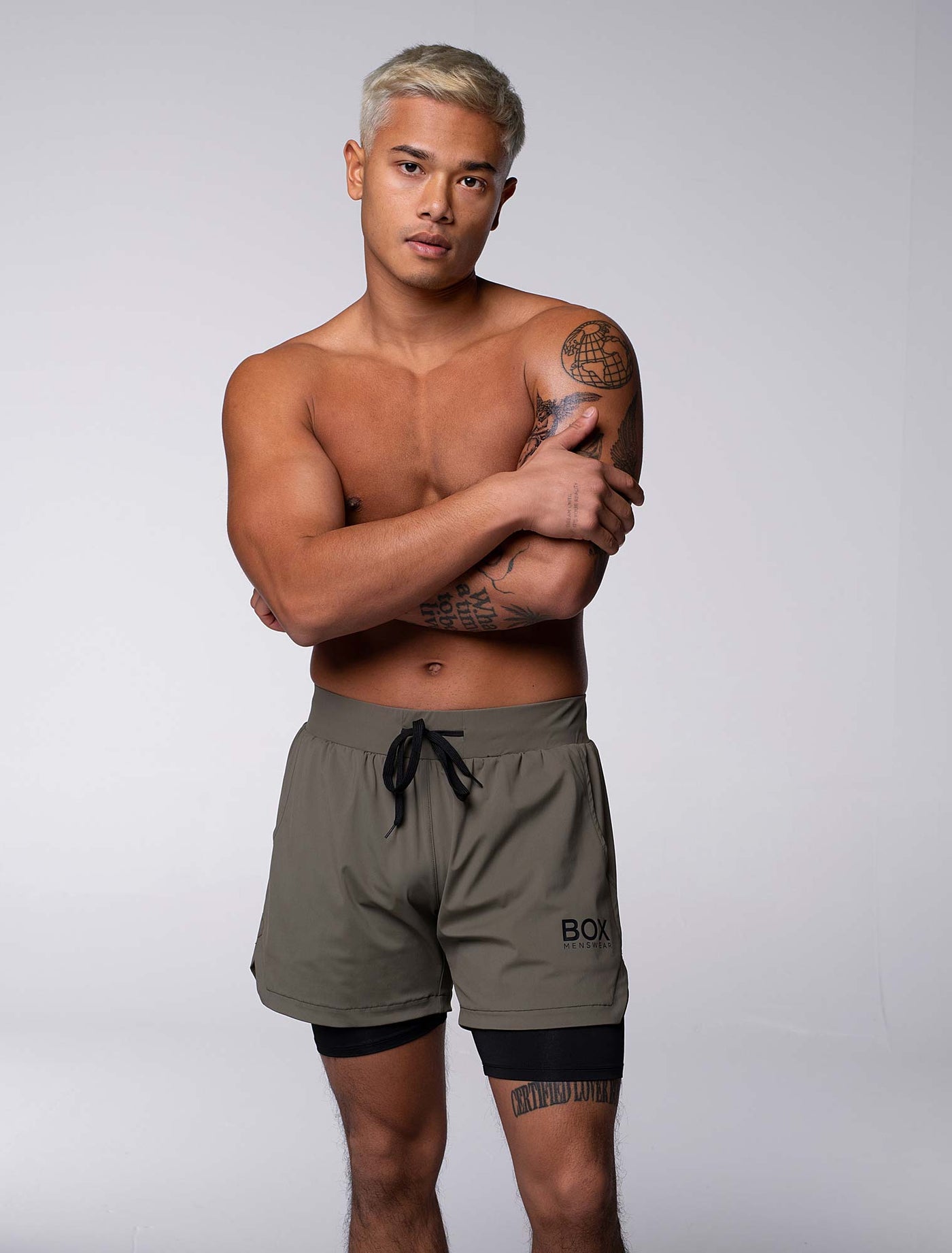 Mens Double Layer Sports Shorts - Green - boxmenswear - {{variant_title}}