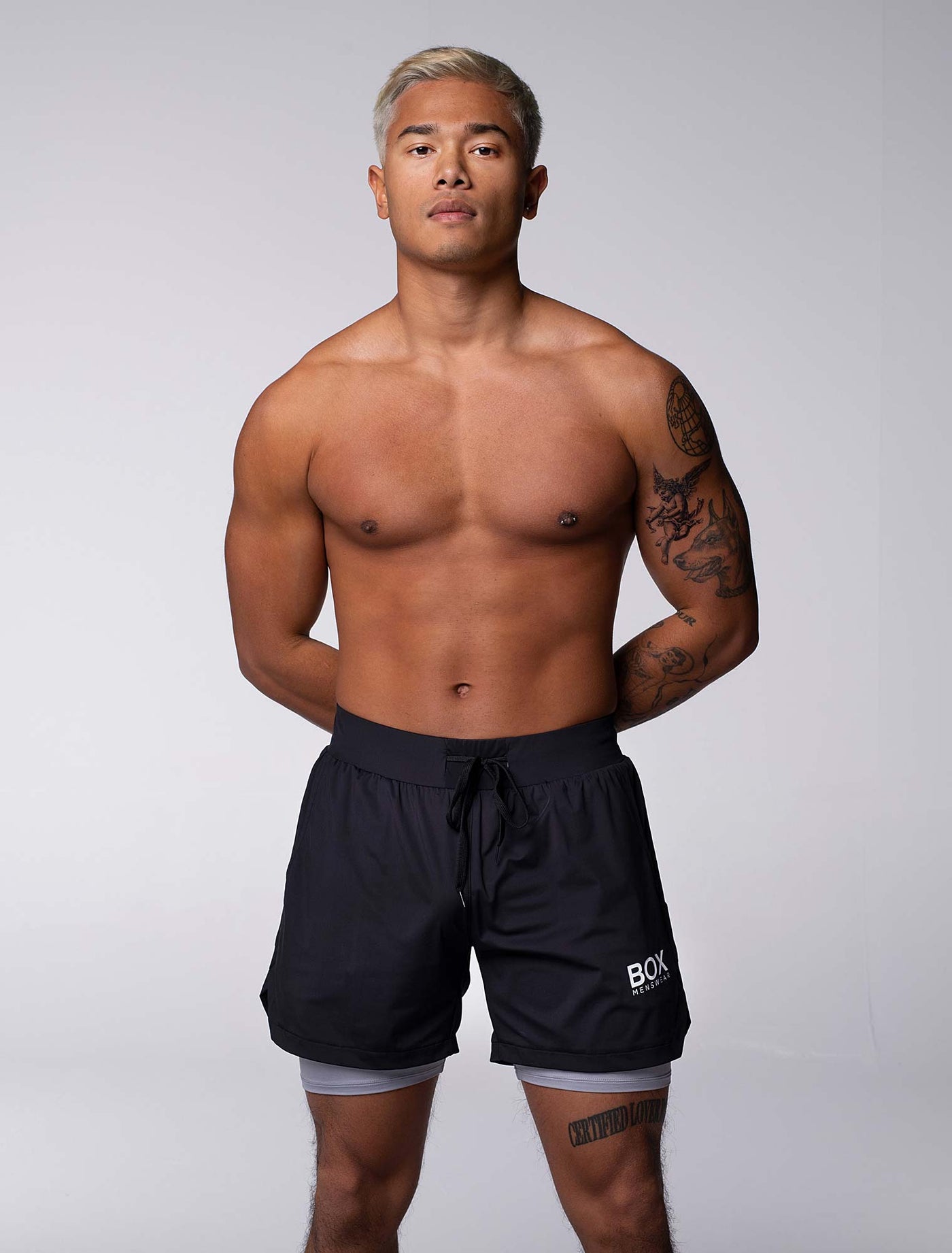 Mens Double Layer Sports Shorts - Black - boxmenswear - {{variant_title}}