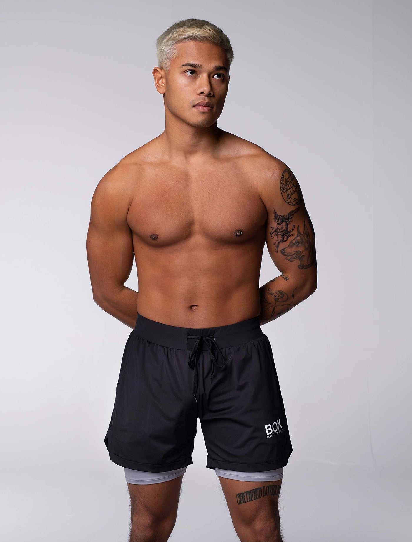 Mens Double Layer Sports Shorts - Black - boxmenswear - {{variant_title}}