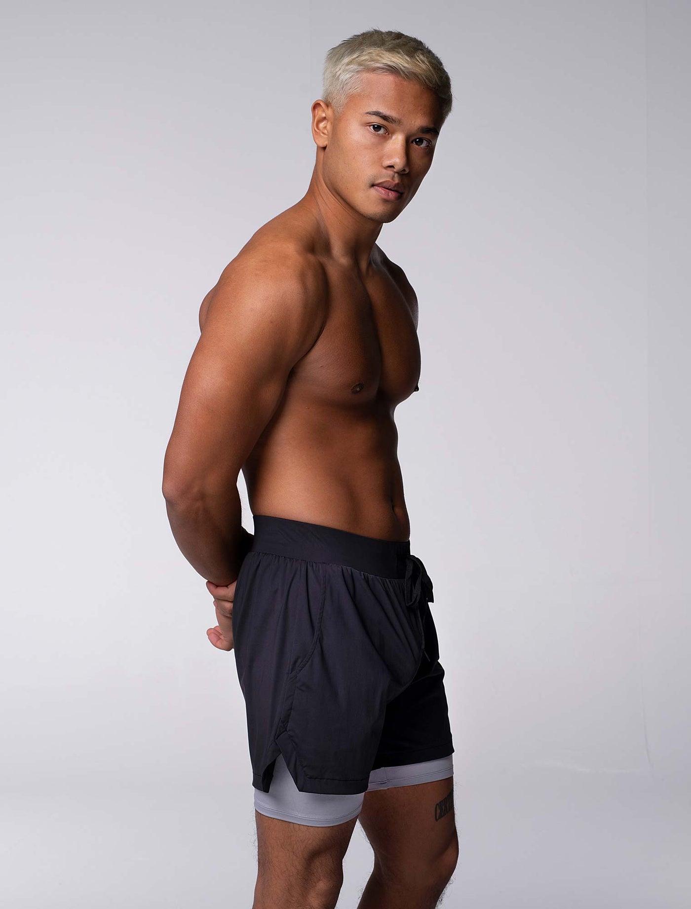 Mens Double Layer Sports Shorts - Black - boxmenswear - {{variant_title}}