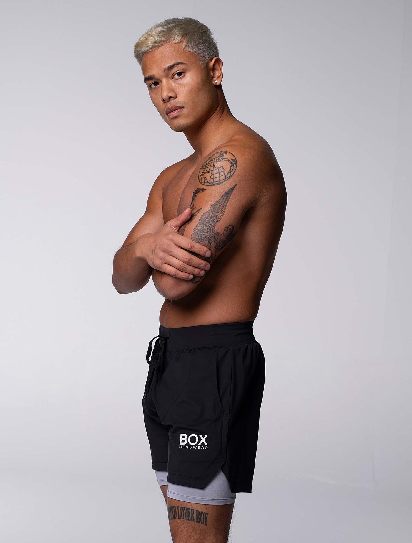 Mens Double Layer Sports Shorts - Black - boxmenswear - {{variant_title}}