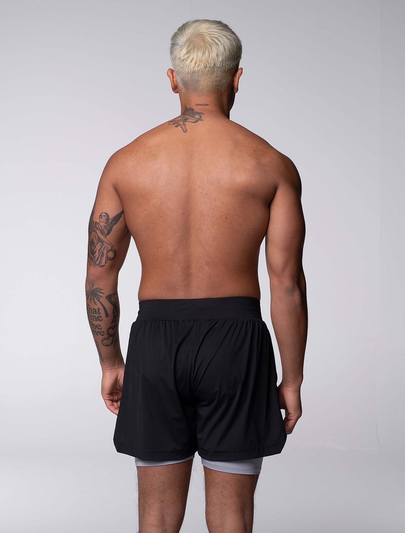 Mens Double Layer Sports Shorts - Black - boxmenswear - {{variant_title}}