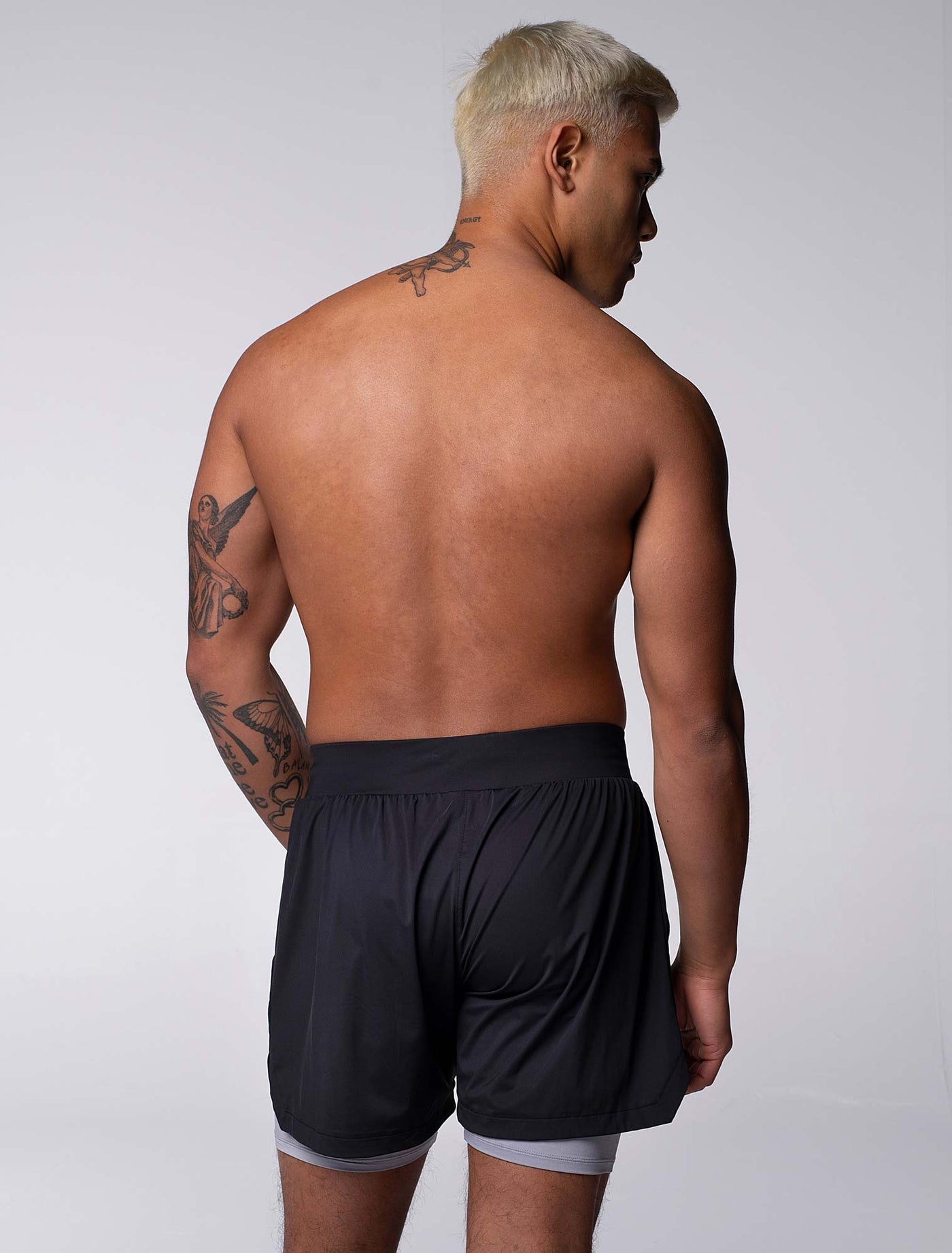 Mens Double Layer Sports Shorts - Black - boxmenswear - {{variant_title}}