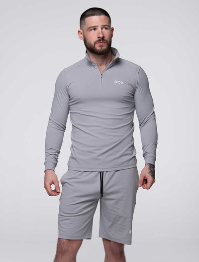 Active Panelled 1/4 Zip Jacket - Grey - boxmenswear - {{variant_title}}