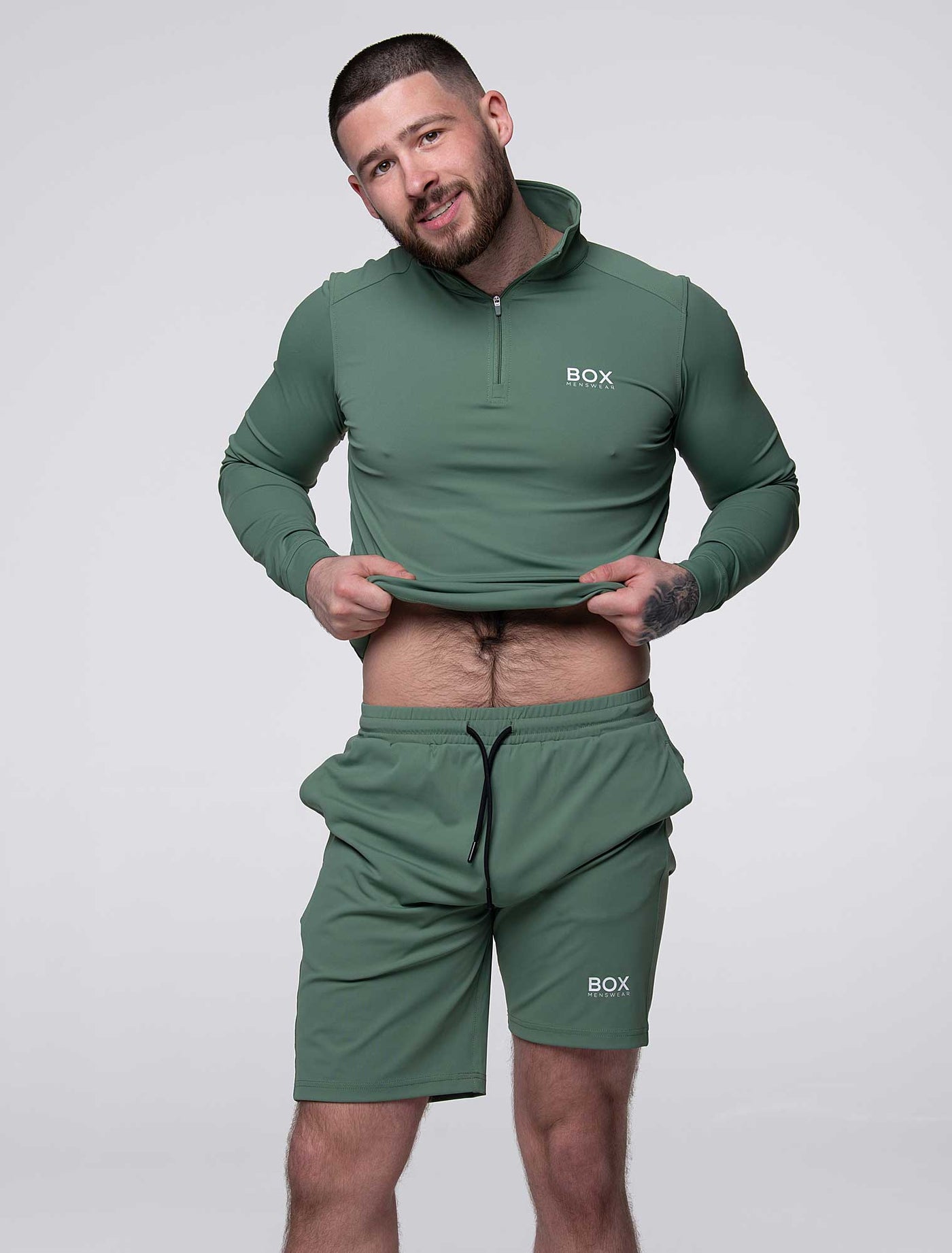 Active Panelled Sports Shorts - Green - boxmenswear - {{variant_title}}