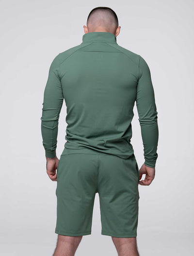 Active Panelled 1/4 Zip Jacket - Green - boxmenswear - {{variant_title}}