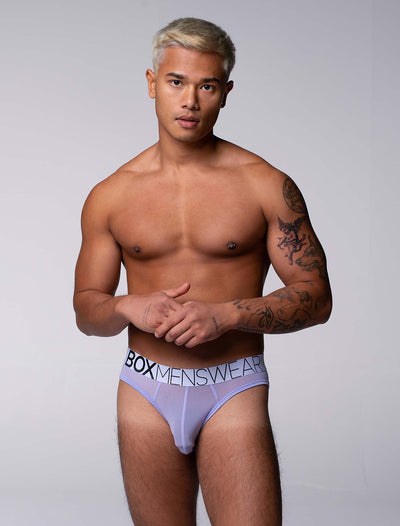 All Over Mesh Briefs - Soft Lavender - boxmenswear - {{variant_title}}