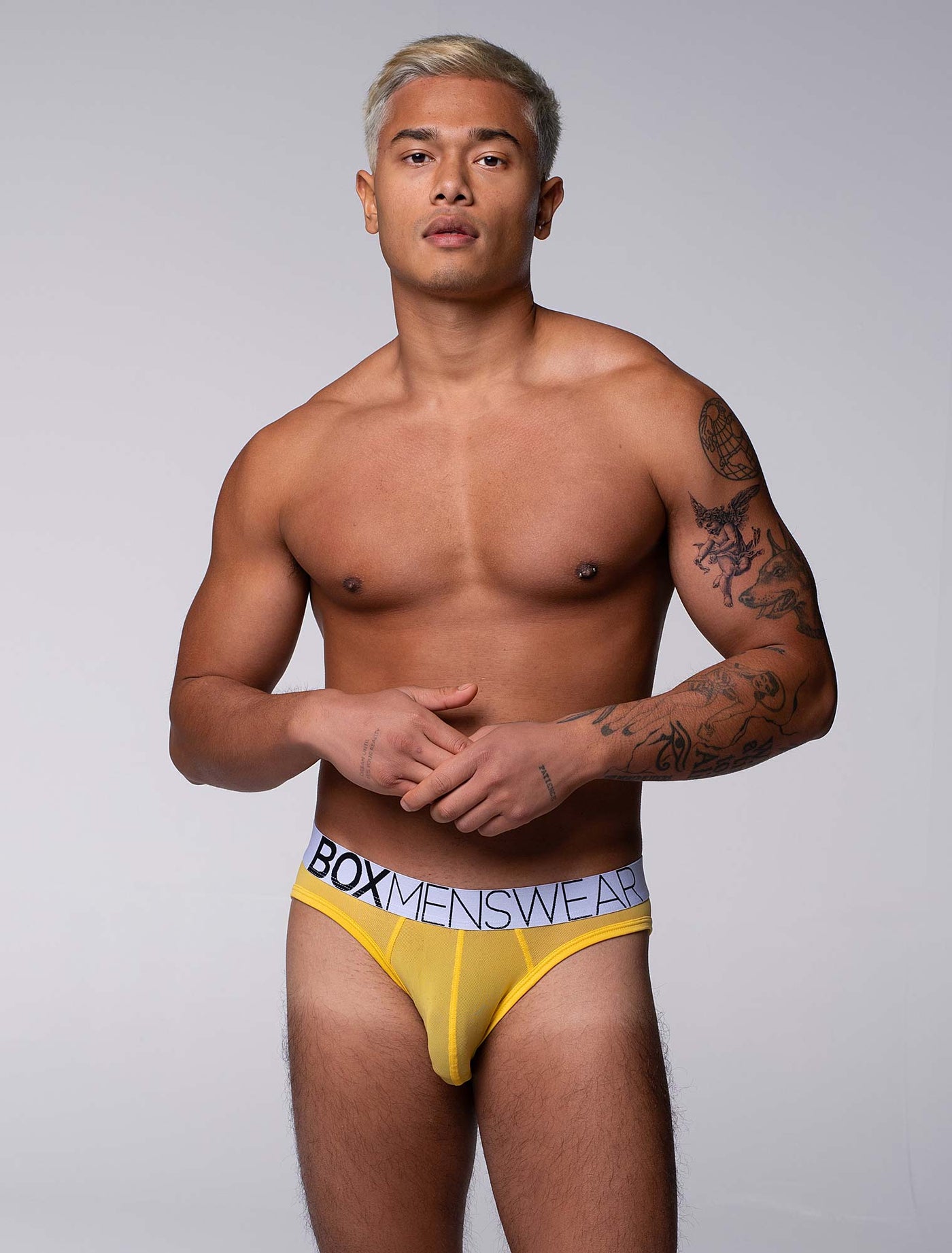 All Over Mesh Briefs - Mellow Yellow - boxmenswear - {{variant_title}}