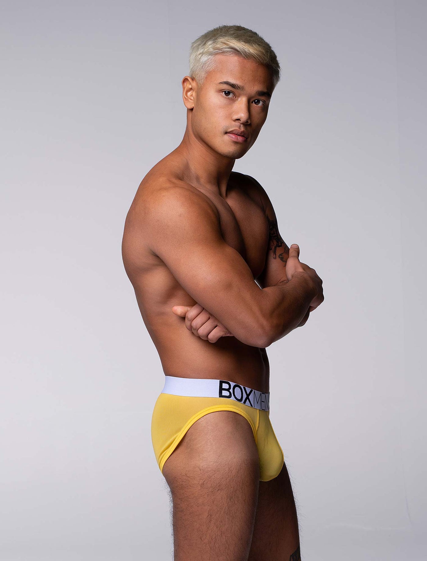 All Over Mesh Briefs - Mellow Yellow - boxmenswear - {{variant_title}}