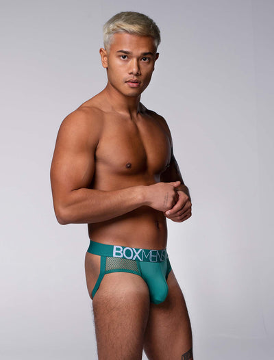 Totally Transparent Varsity Mesh Jockstrap - Evergreen - boxmenswear - {{variant_title}}