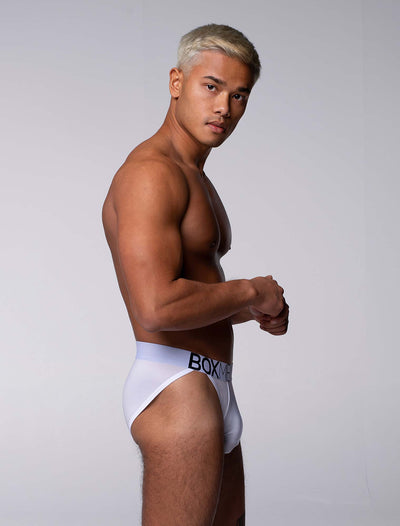 Mens Tanga Briefs: Defined Crotch - White - boxmenswear - {{variant_title}}