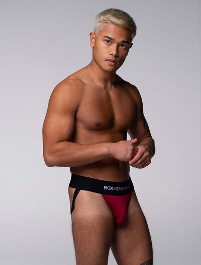 Deep Support Jockstrap - Burgundy - boxmenswear - {{variant_title}}