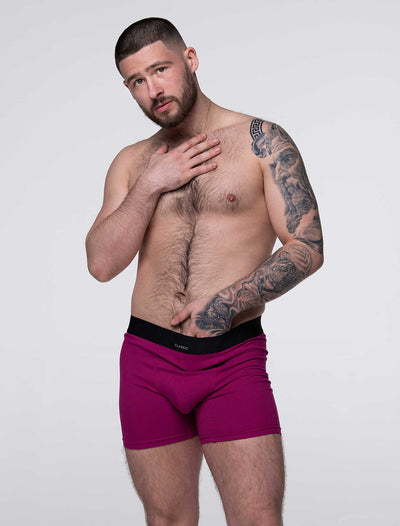 Mens Classic Ribbed Boxers - Cherry - boxmenswear - {{variant_title}}