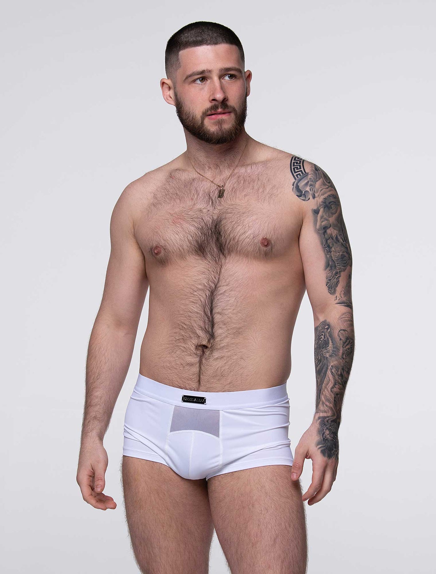 Mens Curved Mesh Boxers - White - boxmenswear - {{variant_title}}