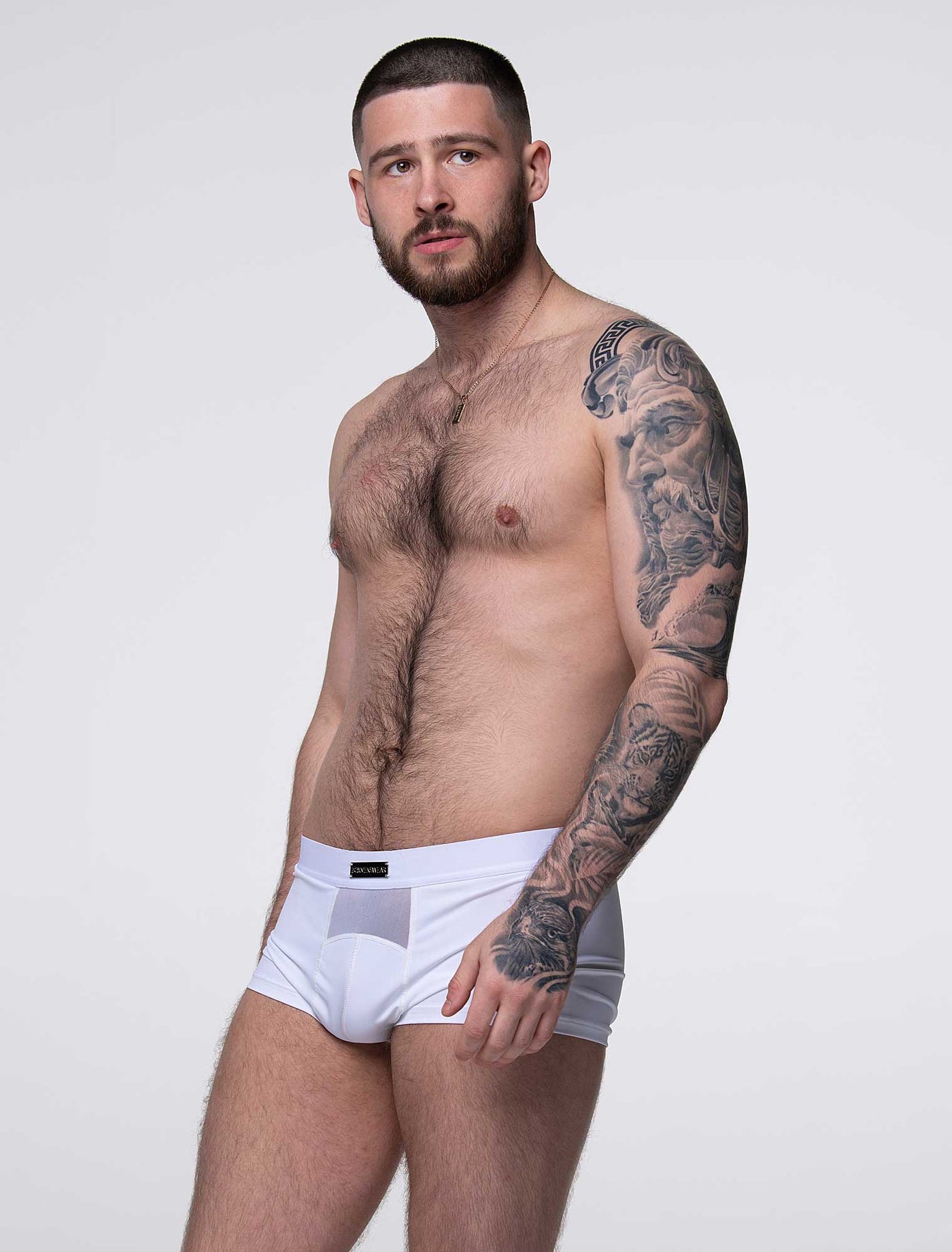 Mens Curved Mesh Boxers - White - boxmenswear - {{variant_title}}