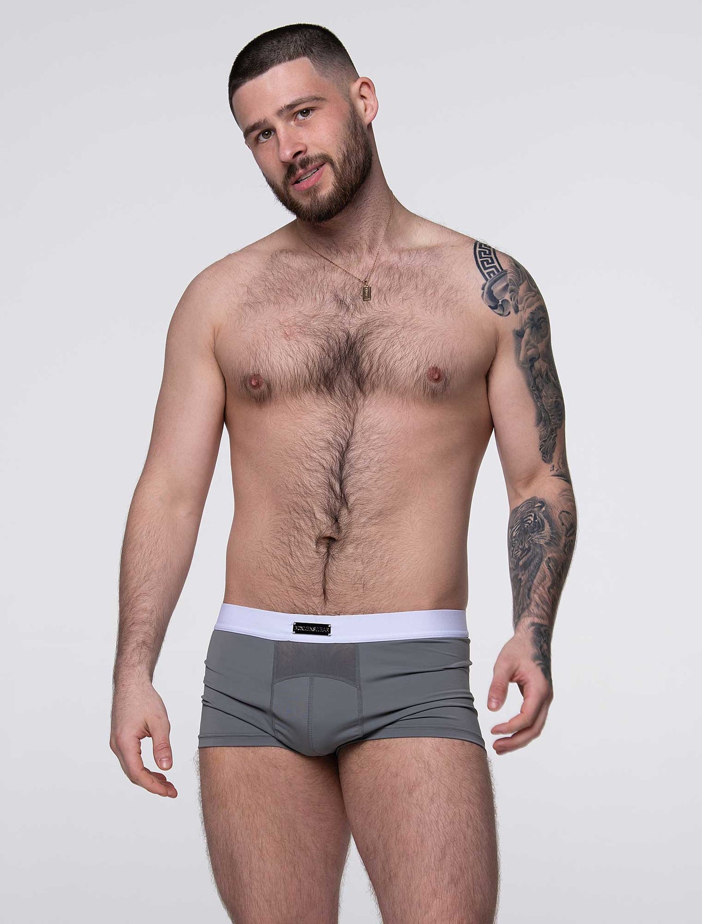 Mens Curved Mesh Boxers - Grey - boxmenswear - {{variant_title}}