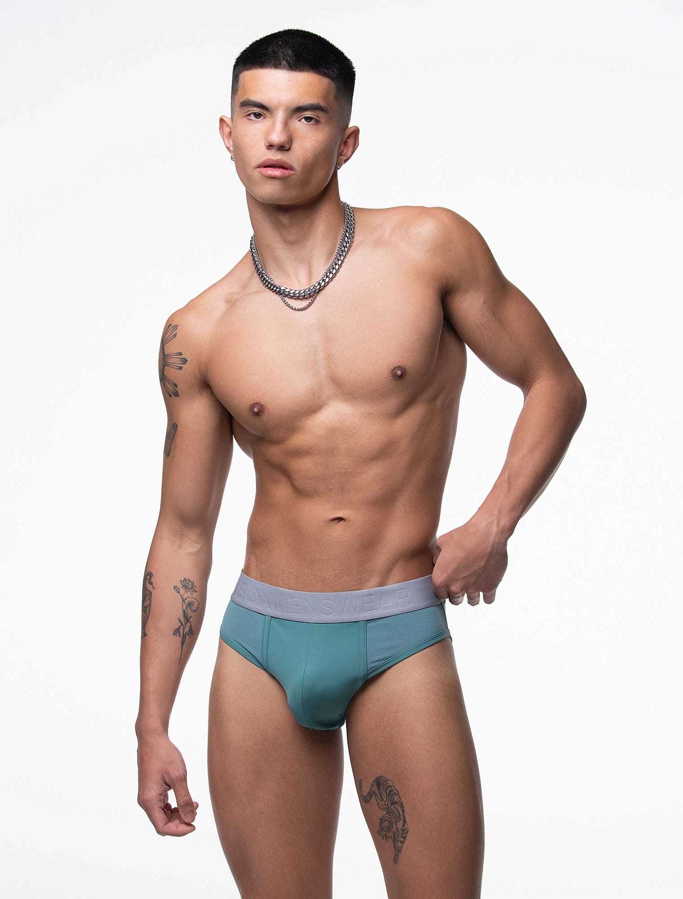 Mesh Panel Briefs - Riviera Teal - boxmenswear - {{variant_title}}