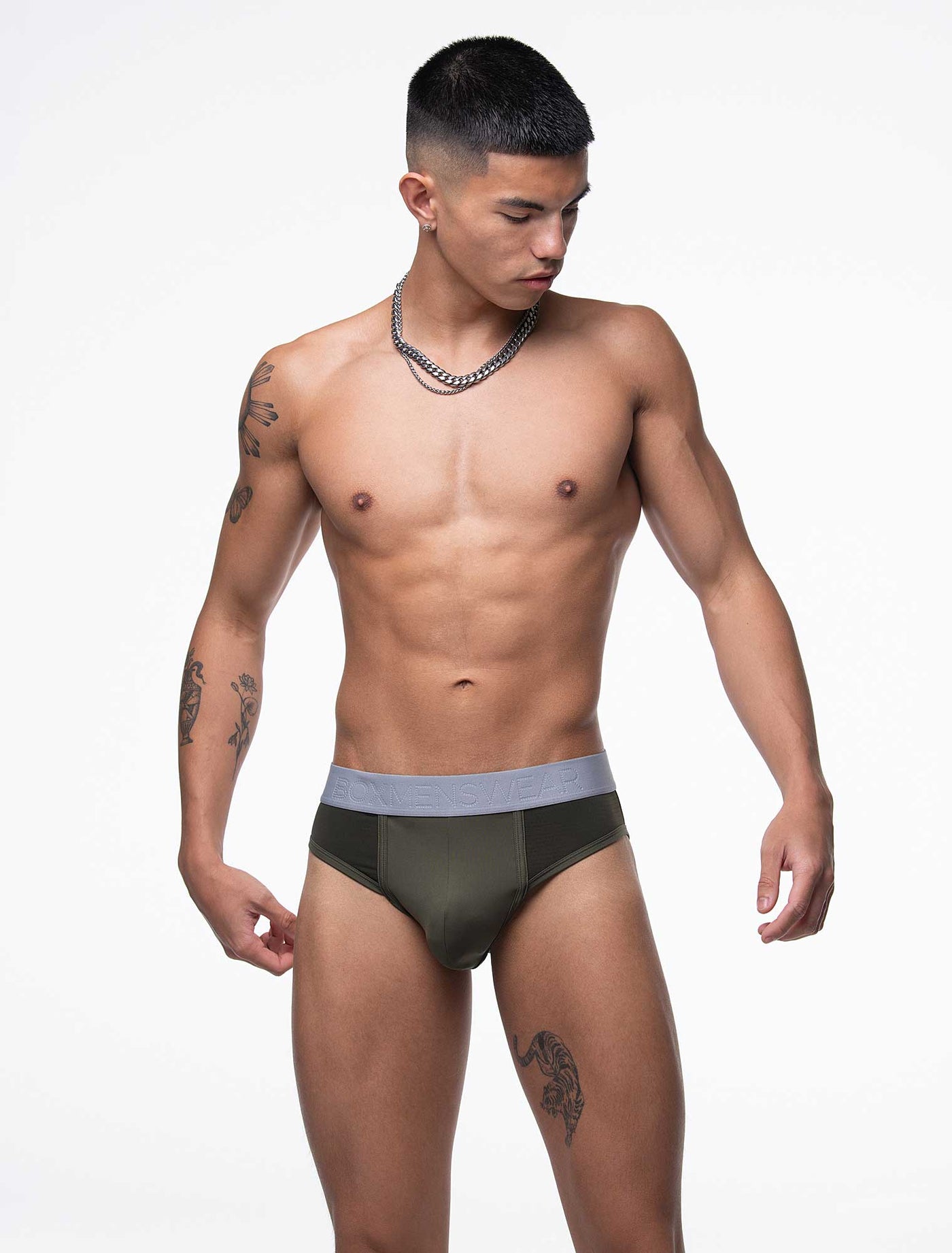 Mesh Panel Briefs - Château Green - boxmenswear - {{variant_title}}