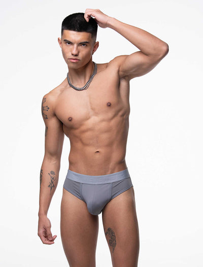 Mesh Panel Briefs - Regal Grey - boxmenswear - {{variant_title}}