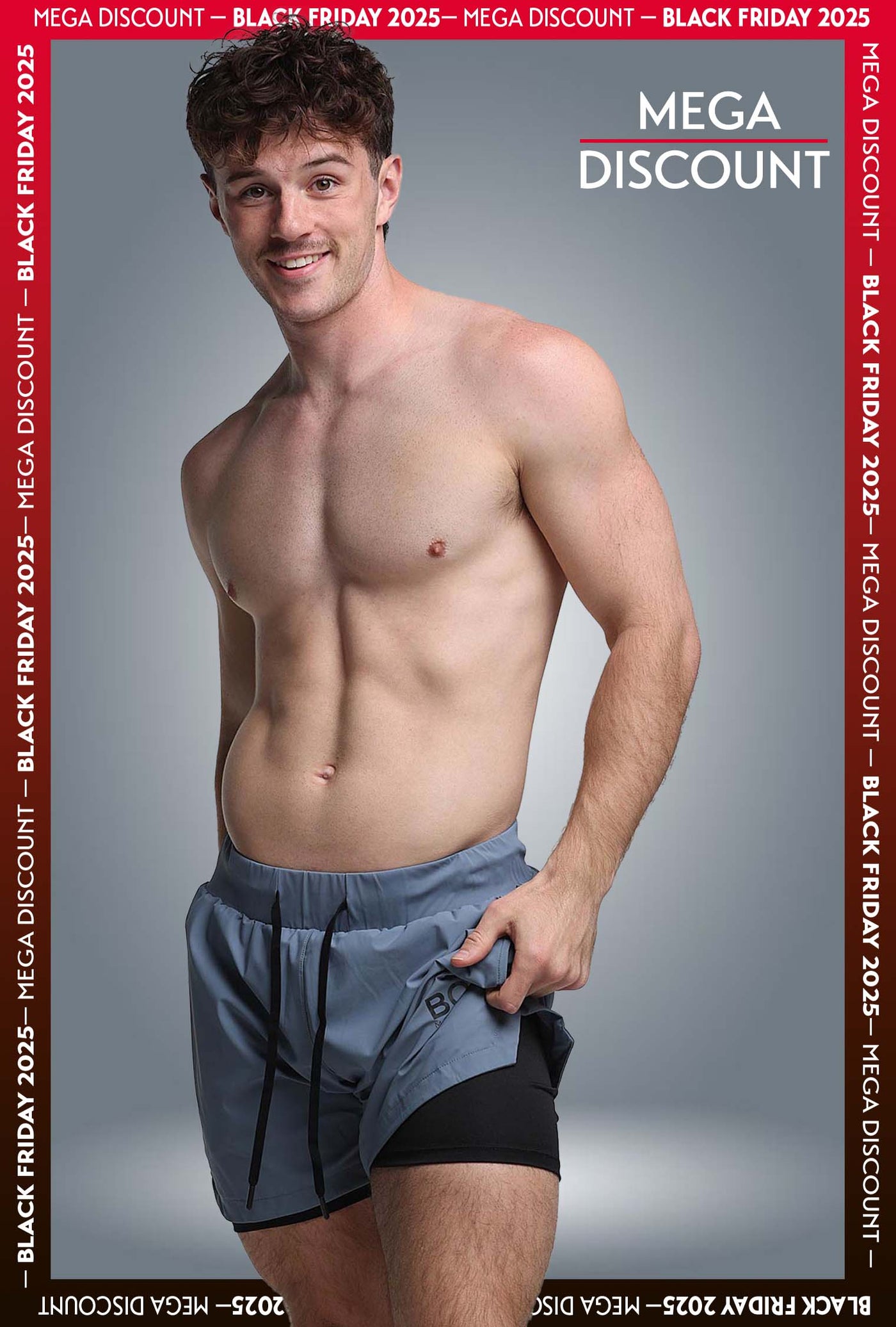 Mens Double Layer Sports Shorts - Charcoal - boxmenswear - {{variant_title}}