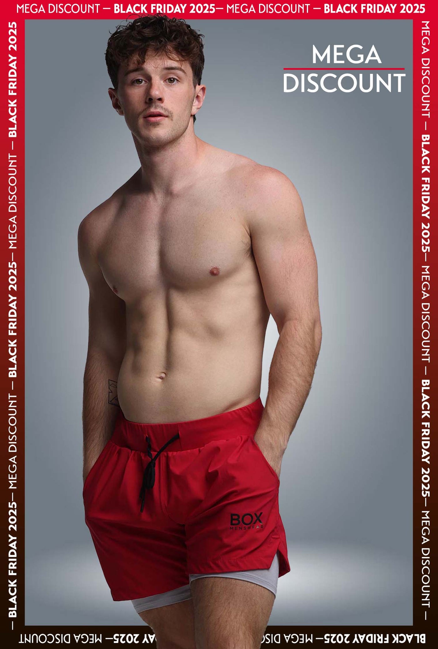 Mens Double Layer Sports Shorts - Crimson - boxmenswear - {{variant_title}}