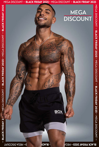 Mens Double Layer Sports Shorts - Black - boxmenswear - {{variant_title}}