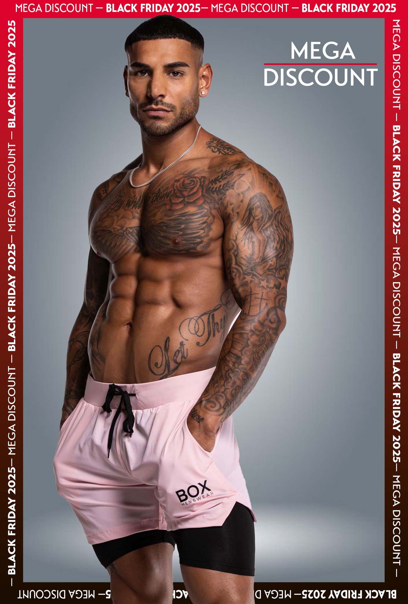 Mens Double Layer Sports Shorts - Pink - boxmenswear - {{variant_title}}