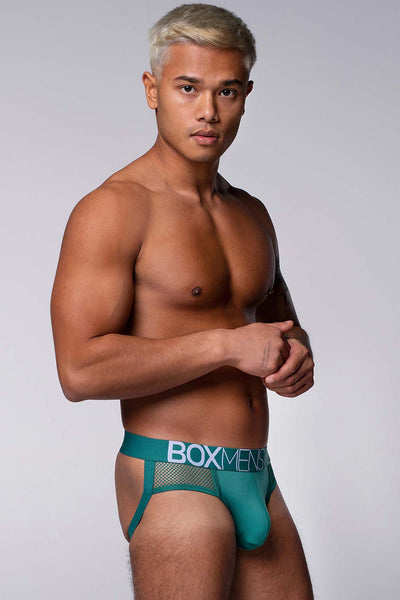 Totally Transparent Varsity Mesh Jockstrap - Evergreen - boxmenswear - {{variant_title}}