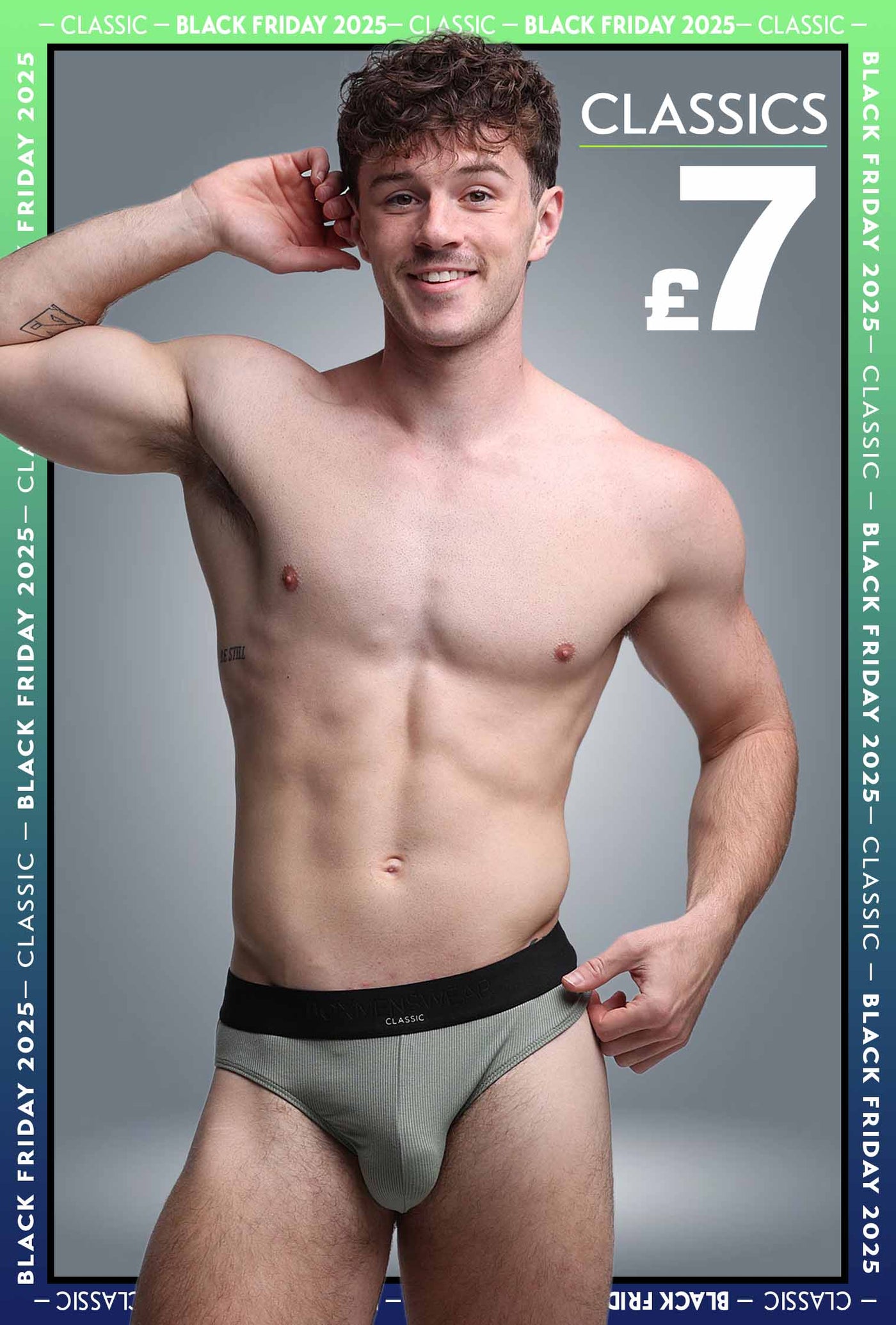 Mens Classic Ribbed Briefs - Green - boxmenswear - {{variant_title}}