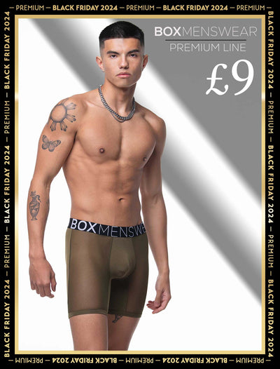 King Fit Mesh Panel - Transparent Crotch: Olive Green - boxmenswear - {{variant_title}}