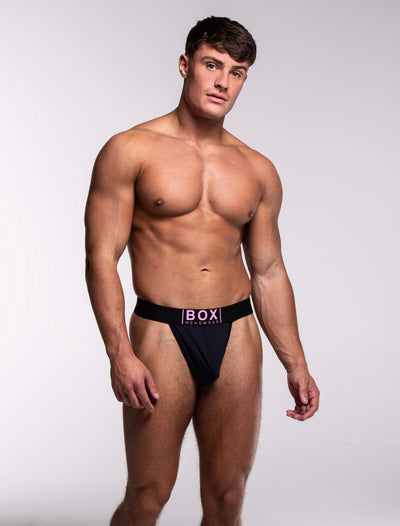 Mens Lux Thong - Navy & Pale Pink - boxmenswear - {{variant_title}}