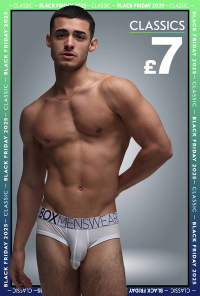 Mens Hipster Trunks : Defined Crotch - White - boxmenswear - {{variant_title}}
