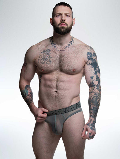 All Over Mesh Briefs - Grey Steel - boxmenswear - {{variant_title}}