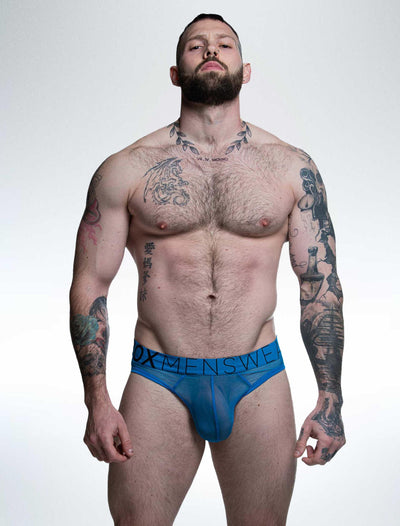 All Over Mesh Briefs - Serious Blue - boxmenswear - {{variant_title}}