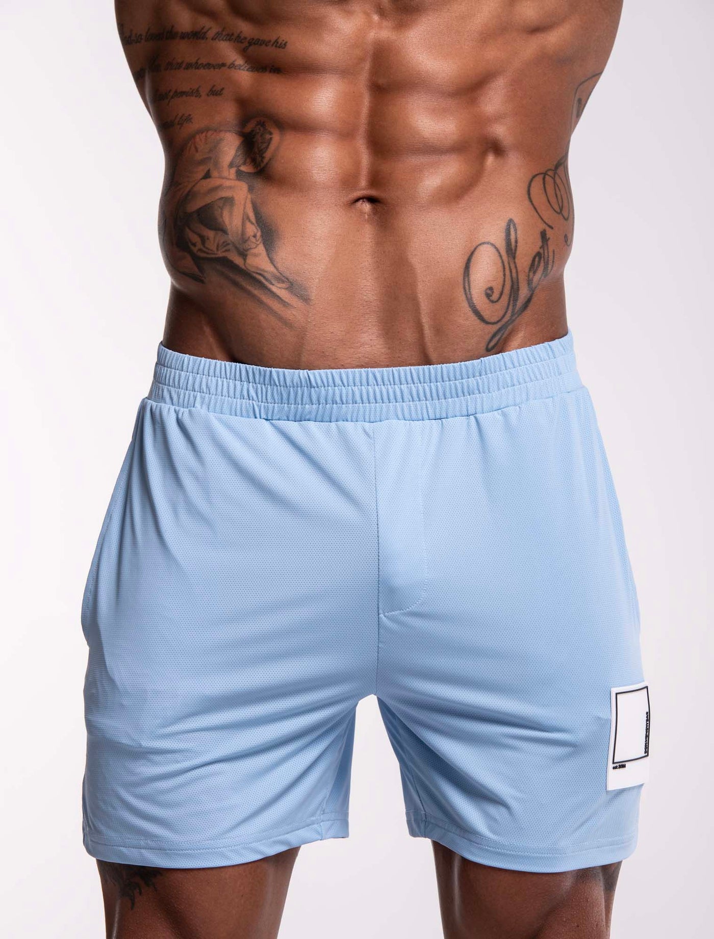 Mesh Football Shorts - Back 4 Blue - boxmenswear - {{variant_title}}